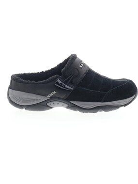 Easy Spirit Women's Black "Seefrost" Suede Slip-On Clog Mule Faux Fur